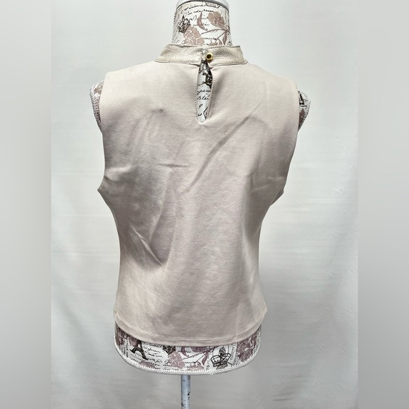MARC‎ NEW YORK Beige crocodile print keyhole front sleeveless top size M. - Picture 6 of 11
